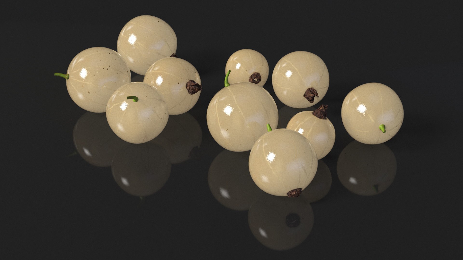 White Currant Berries 3D Model - TurboSquid 2297146