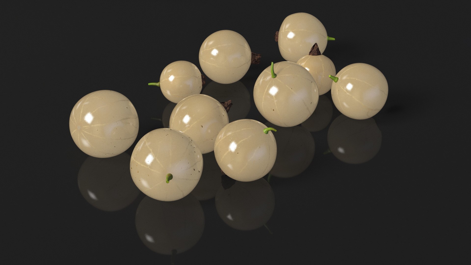 White Currant Berries 3D Model - TurboSquid 2297146