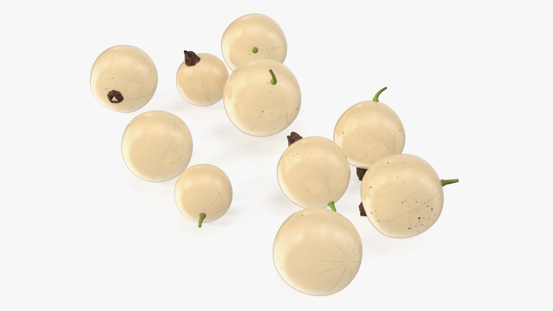 White Currant Berries 3D model preview