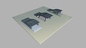 3D Section of Subway Station model