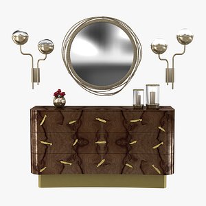 brabbu kayan mirror wall 3D model