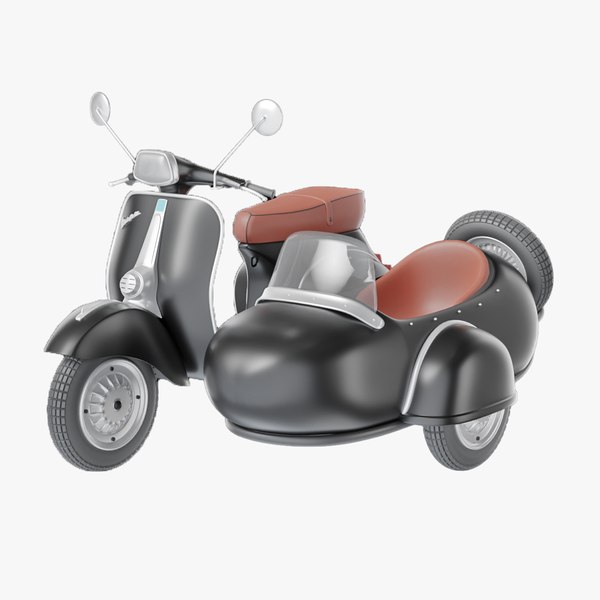 3D Vespa Sprint With Sidecar