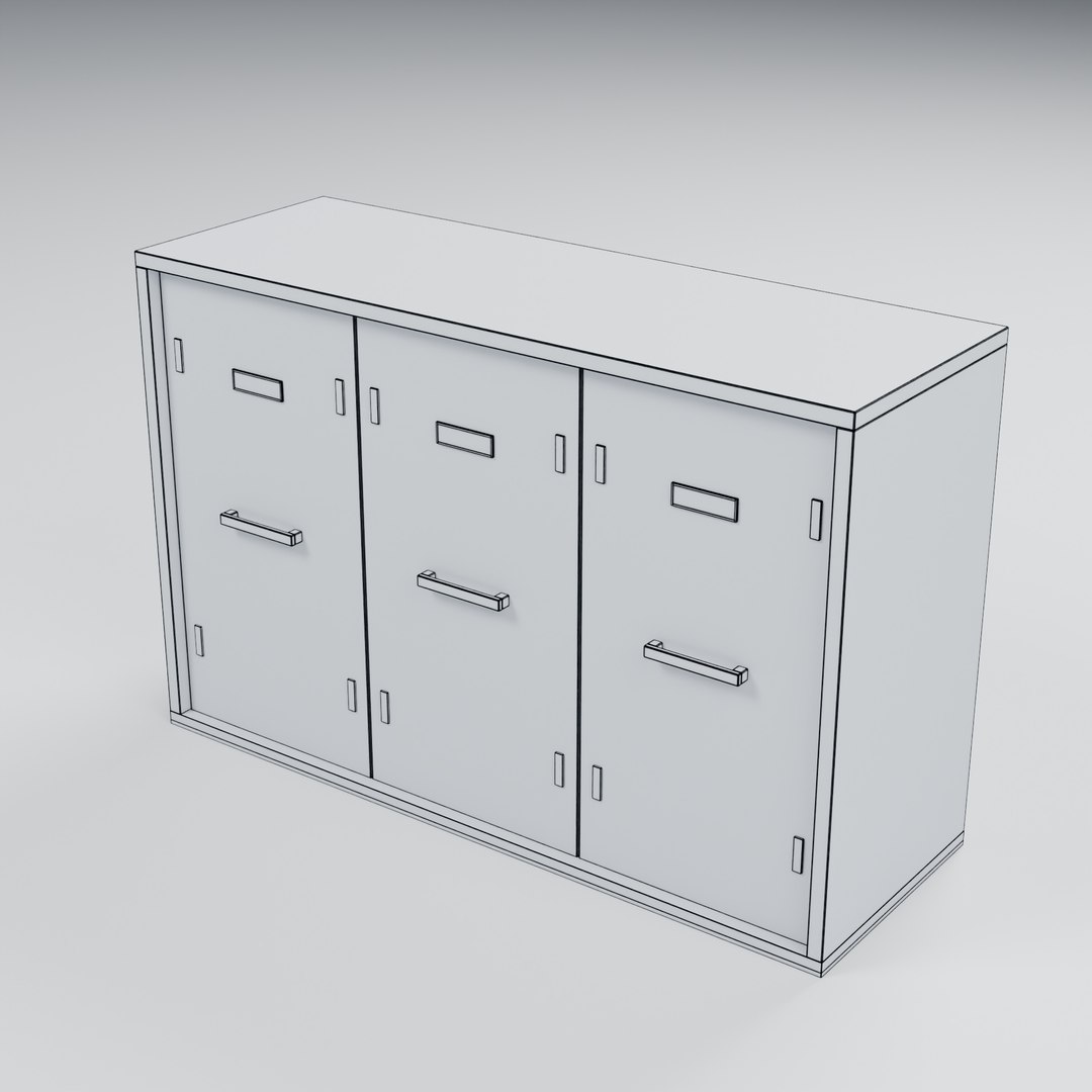 3D Painted Steel Storage Locker Bank - 1300 x 450 x 850 mm model https://p.turbosquid.com/ts-thumb/tq/C270sV/3s/06_wireframe/jpg/1788950904/1920x1080/fit_q87/86ca985c47219af1ff29c5ca49d5f0f79348f8af/06_wireframe.jpg