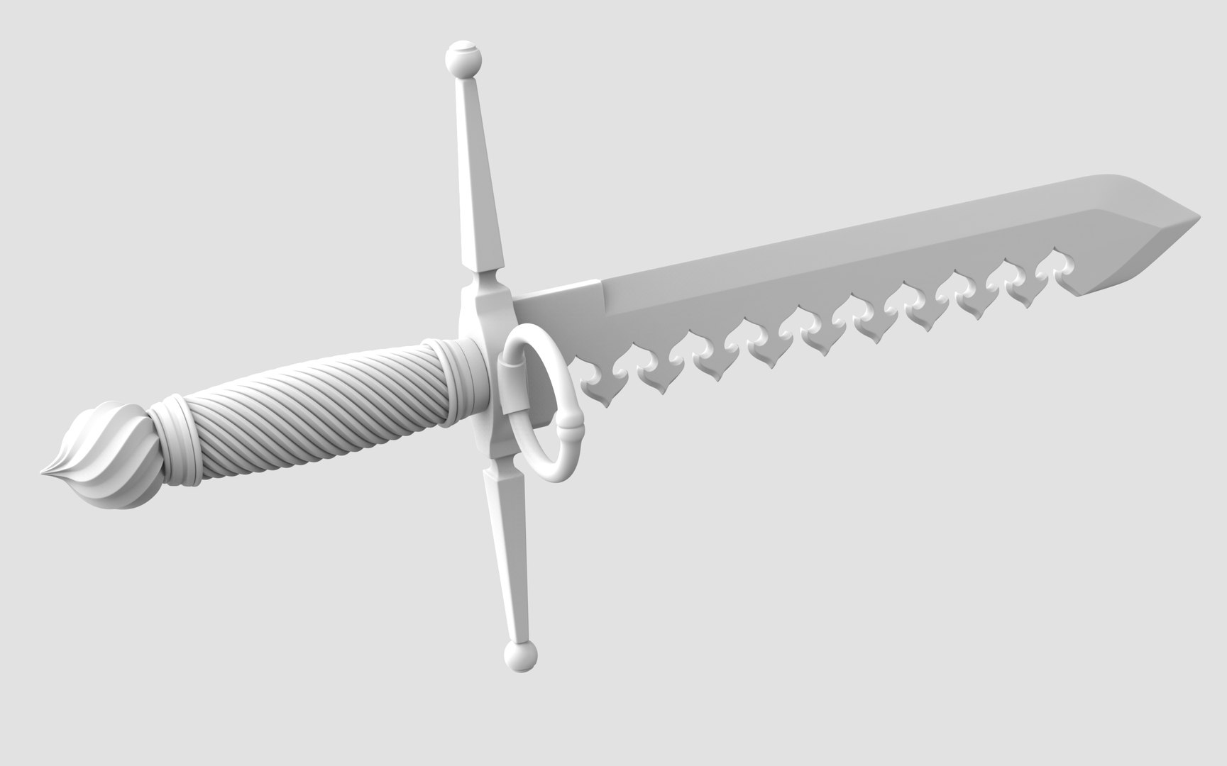 3D Printed Sword Breaker with Four-sided Prism-shaped Blades