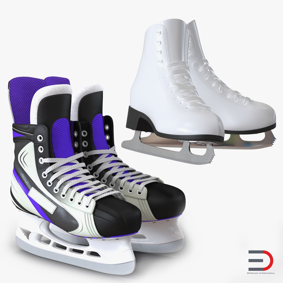 Ice Skates Collection 3D model preview