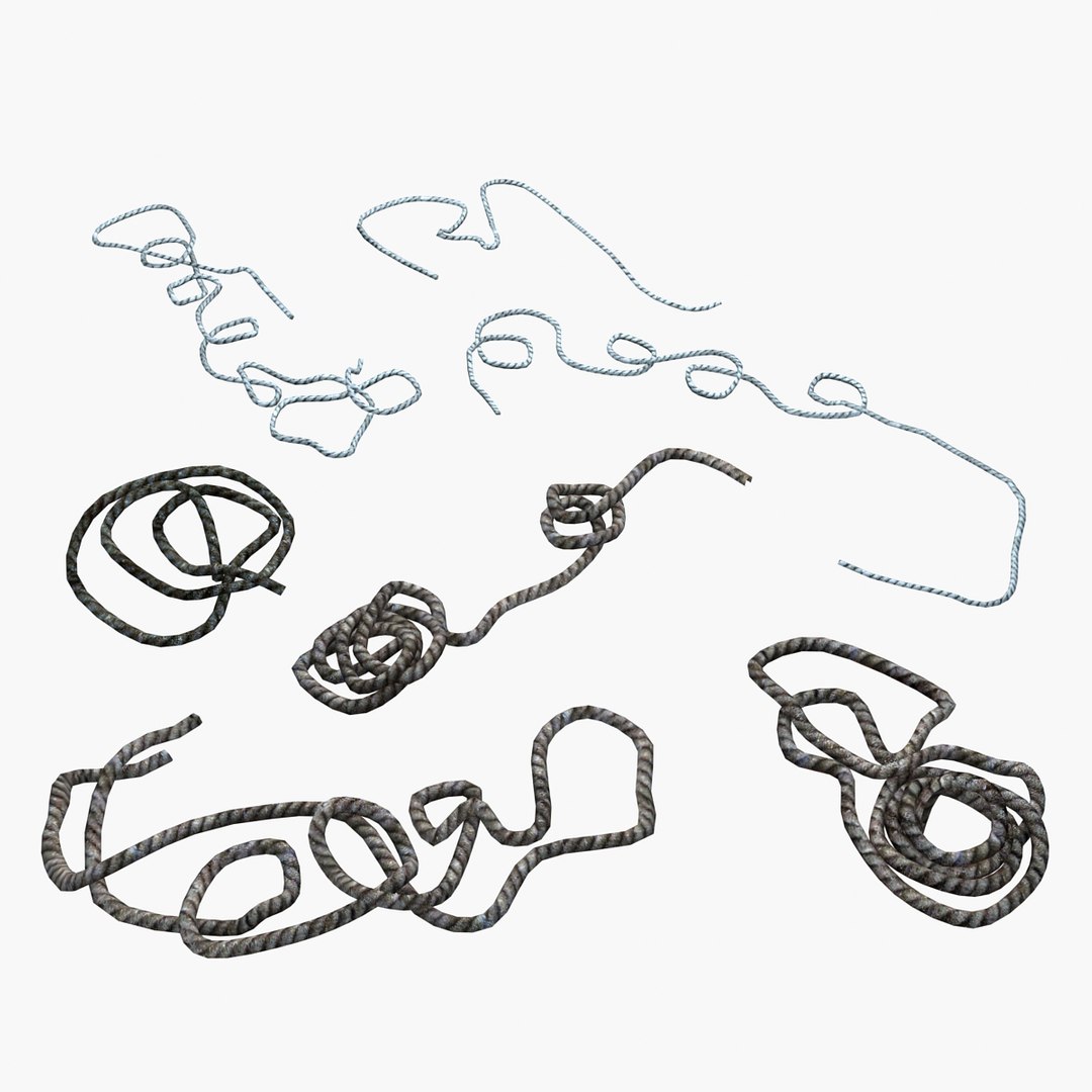 assorted ropes 3d model