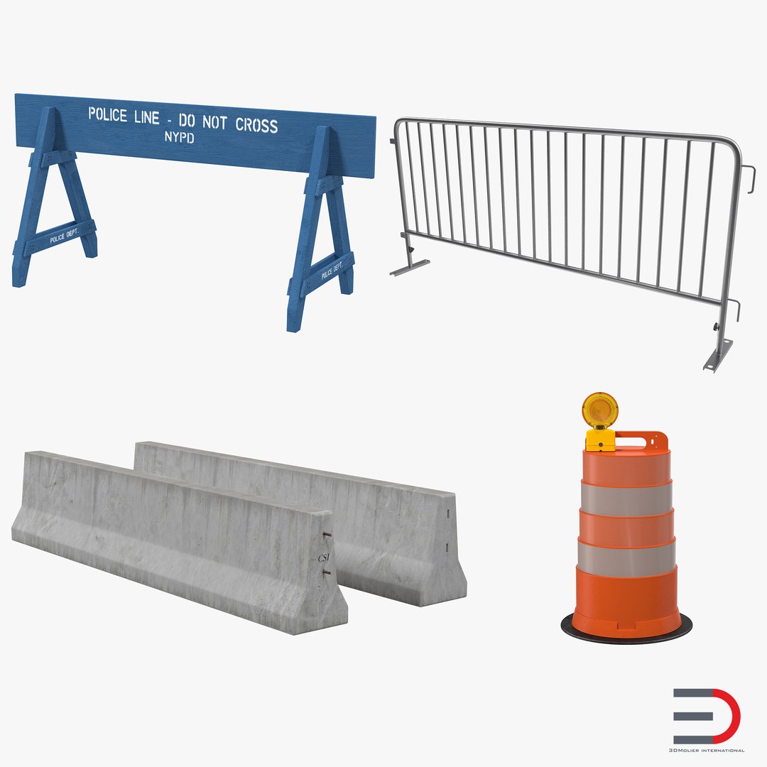 Road Barriers 3D Models Collection 2 3D model preview