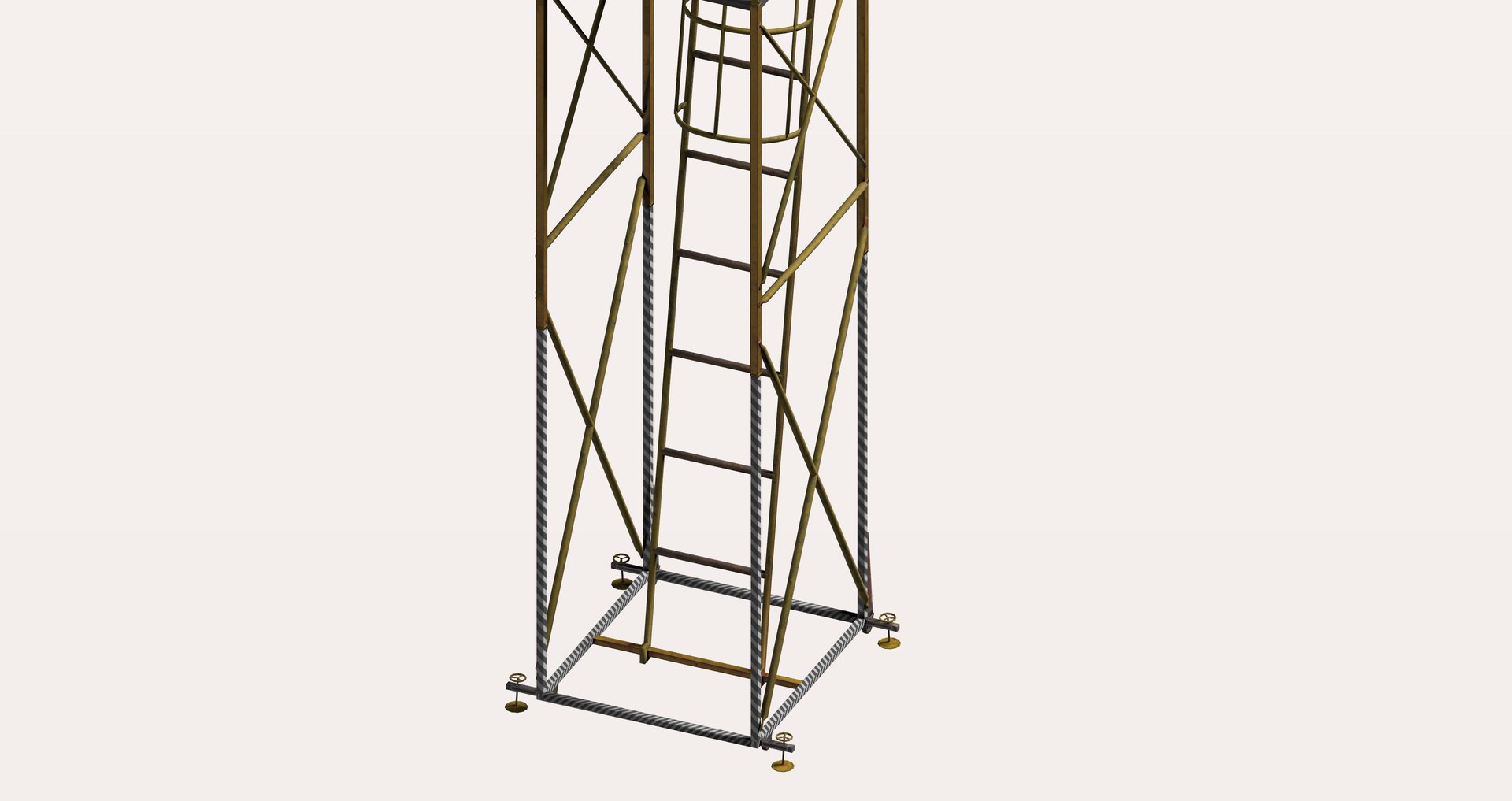 Yellow Metal Wheeled Platform Model - TurboSquid 2068326