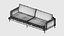 Cream Sofa with Boxy Arms and Split Cushions