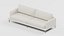 Cream Sofa with Boxy Arms and Split Cushions