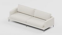 Cream Sofa with Boxy Arms and Split Cushions
