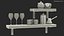 3D Shelf With Kitchenware model