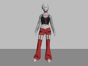 goth punk outfit 3D model