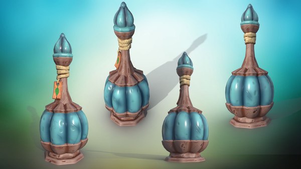 Stylized perfume bottle PBR low-poly game ready 3D model Low-poly 3D model model