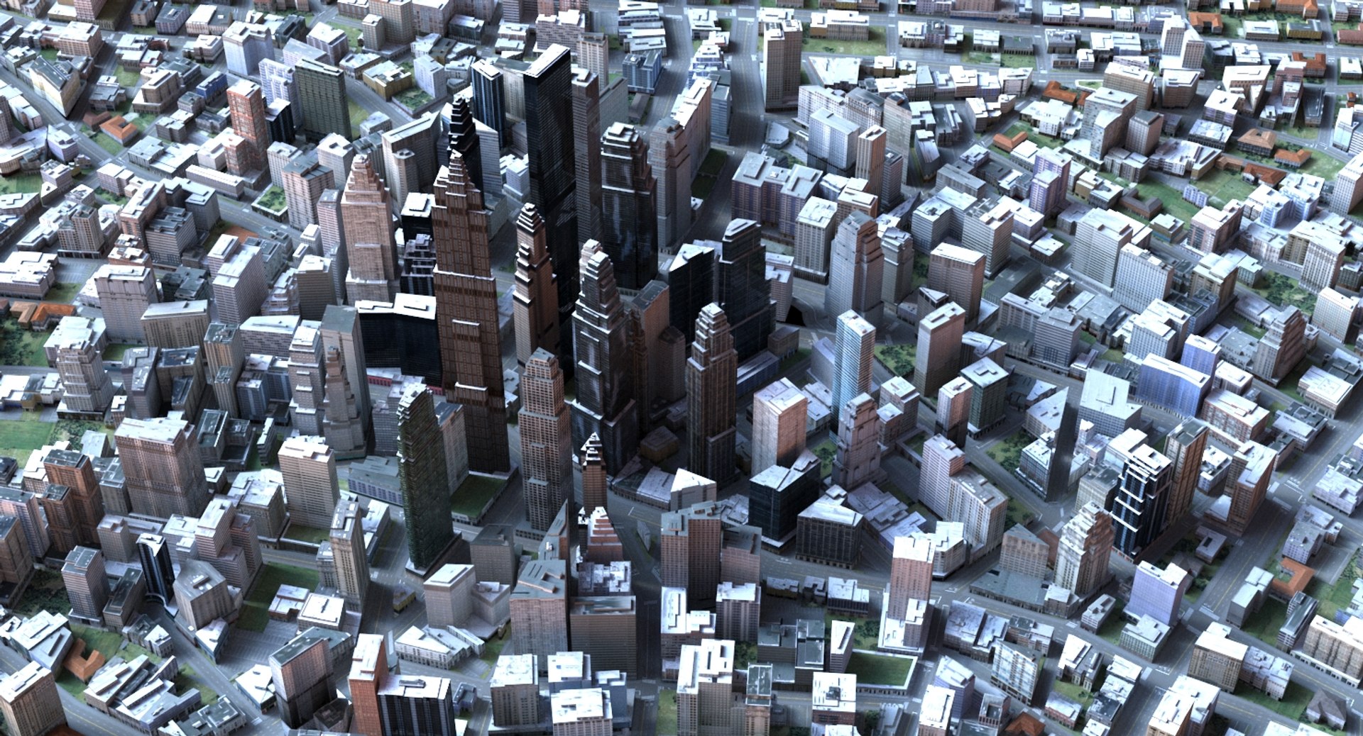 3d Model Cityscape Scene Highrise