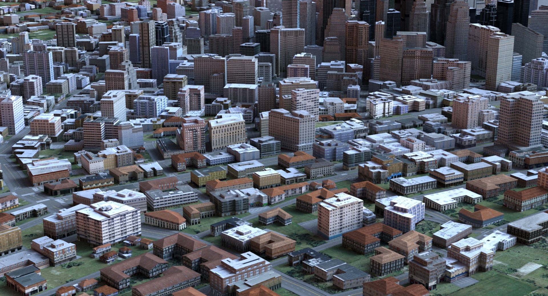 3d Model Cityscape Scene Highrise