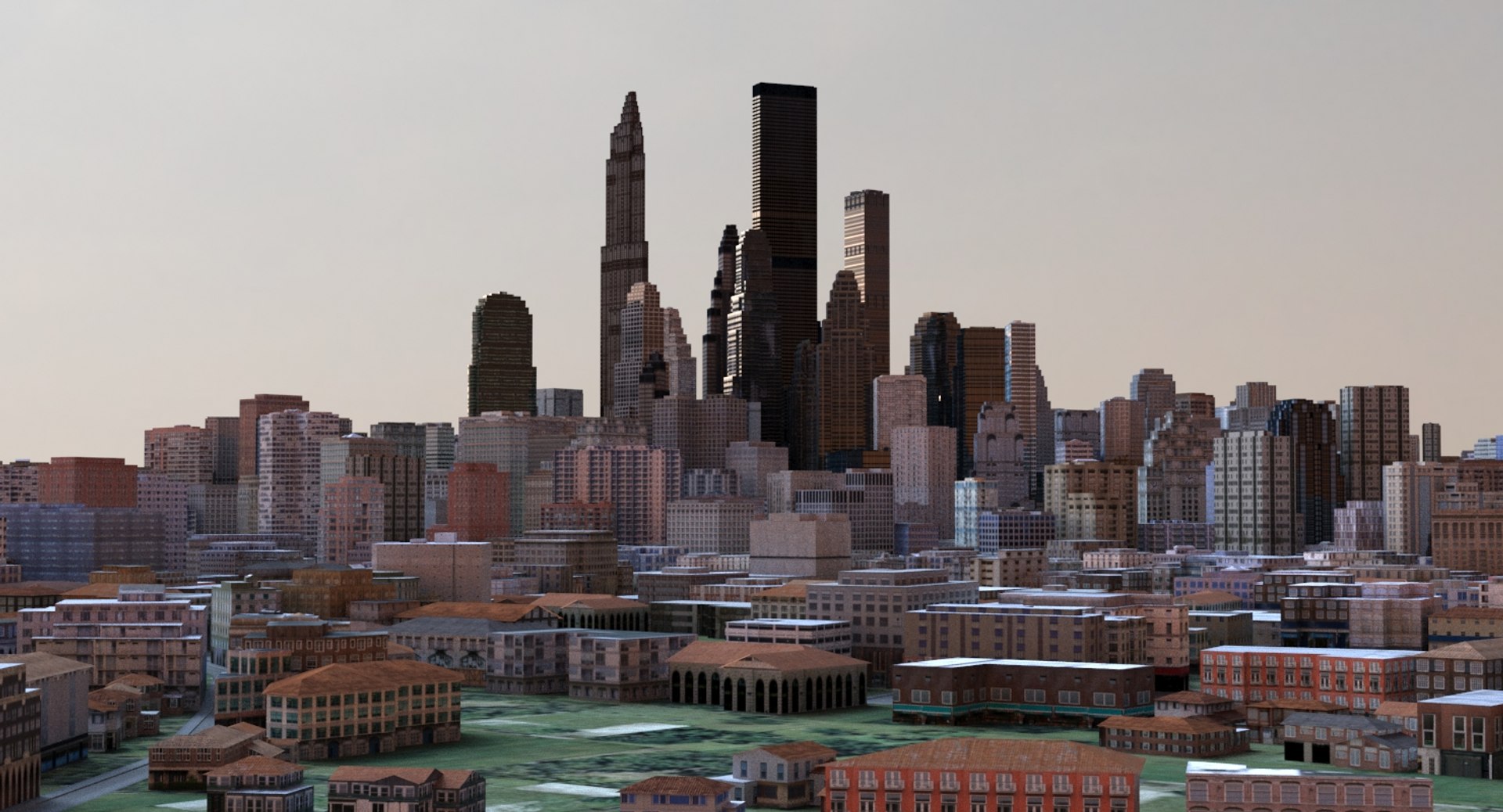 3d Model Cityscape Scene Highrise