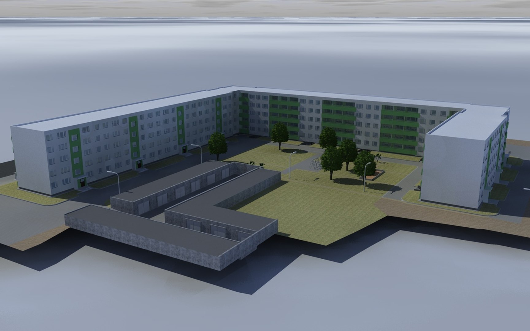 High-def Blocks Flats 3d Obj