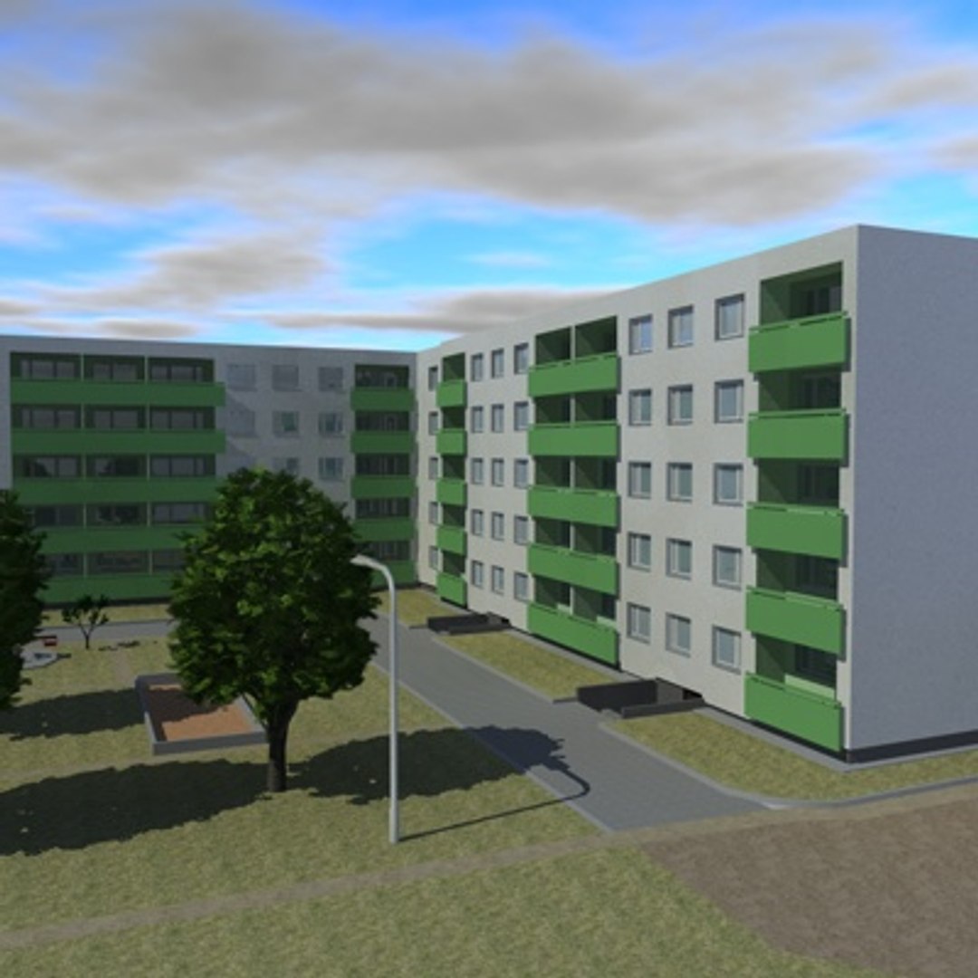 High-def Blocks Flats 3d Obj