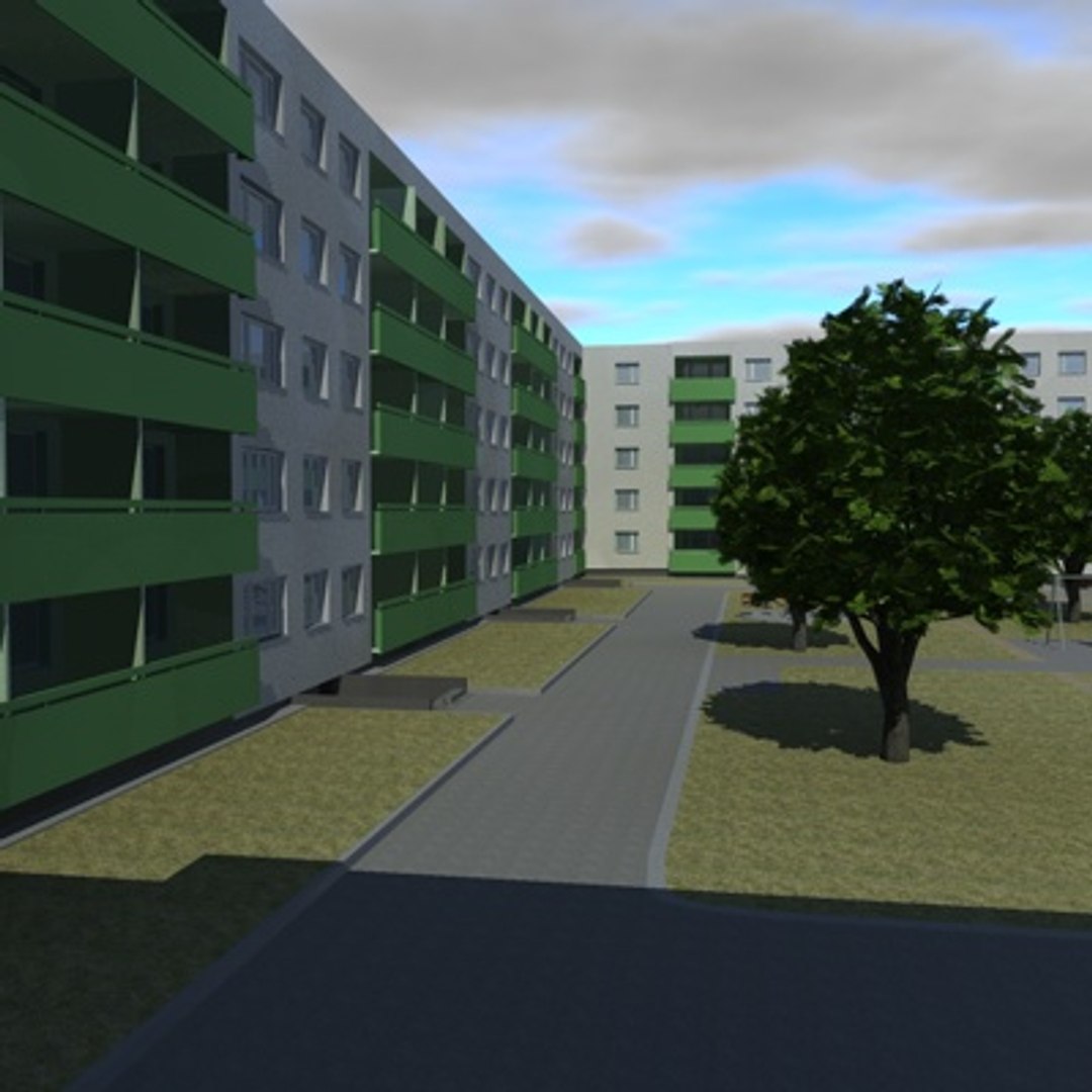 High-def Blocks Flats 3d Obj