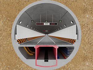 Contemporary Road Tunnel Interior 3D model