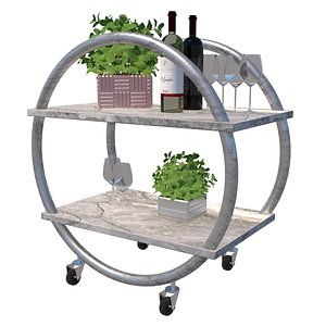 3D Silver Bar Side Table