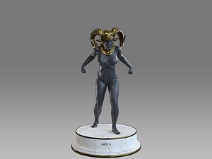 female zodiac sign aries 3D