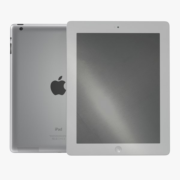 3d model ipad retina white modeled