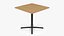 Restaurant Square Table with Metal Base and Wood Top