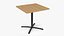 Restaurant Square Table with Metal Base and Wood Top