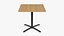 Restaurant Square Table with Metal Base and Wood Top