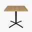 Restaurant Square Table with Metal Base and Wood Top