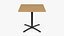 Restaurant Square Table with Metal Base and Wood Top