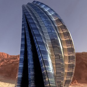3D alien building architectural
