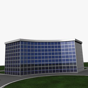3d model curved office building