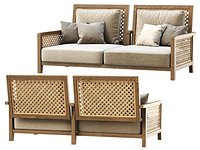 Karen wooden garden modular two-seater sofa MD2 by Bpoint