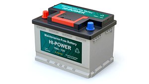 Cross section of car battery with abstract label animation