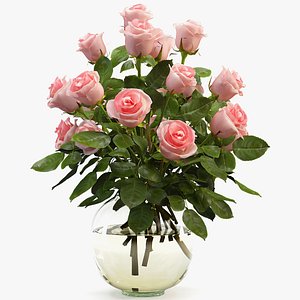 3D rose bouquet model