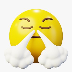 Frustrated Steam Face Emoticon Emoji or Smiley