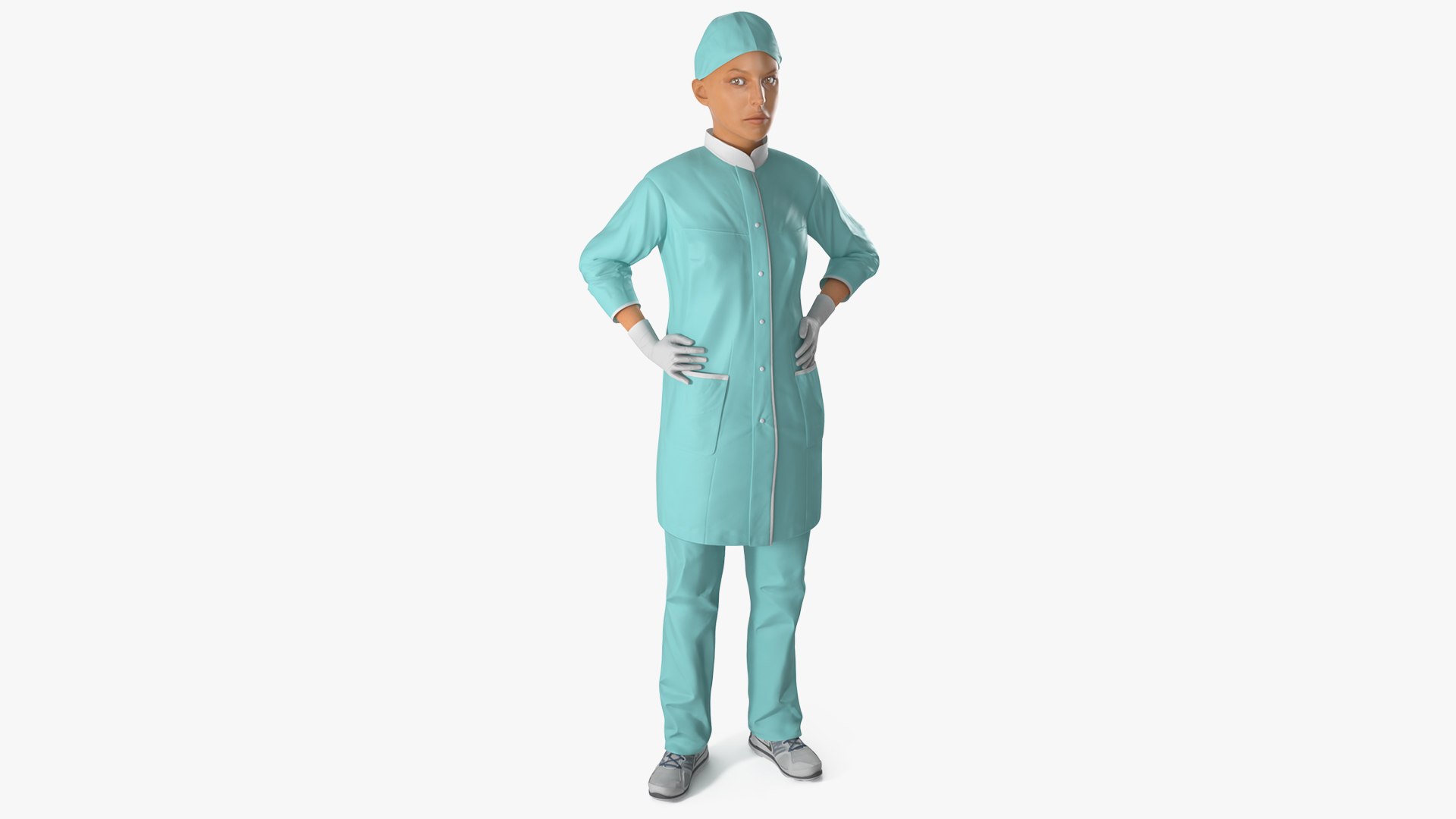 Female Surgeon Doctor Woman Rigged 3D model preview