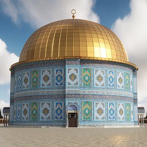 Religious Dome Building with Mosaic Walls 3D