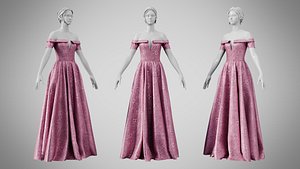 Dress 08 Dusty Rose Velvet With Design