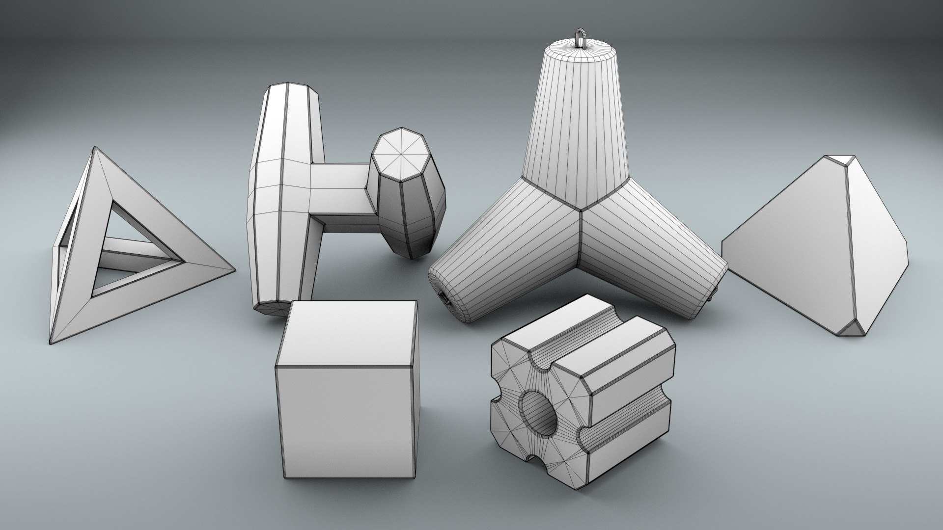 Set Concrete Breakwater Blocks 3D Model - TurboSquid 1309921
