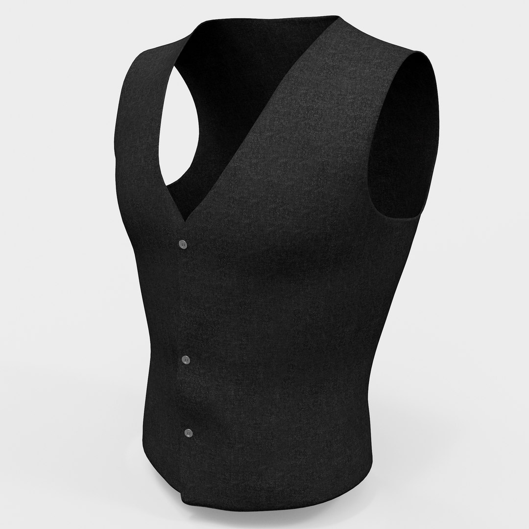 Mens Waistcoat 3D Model 3D model preview