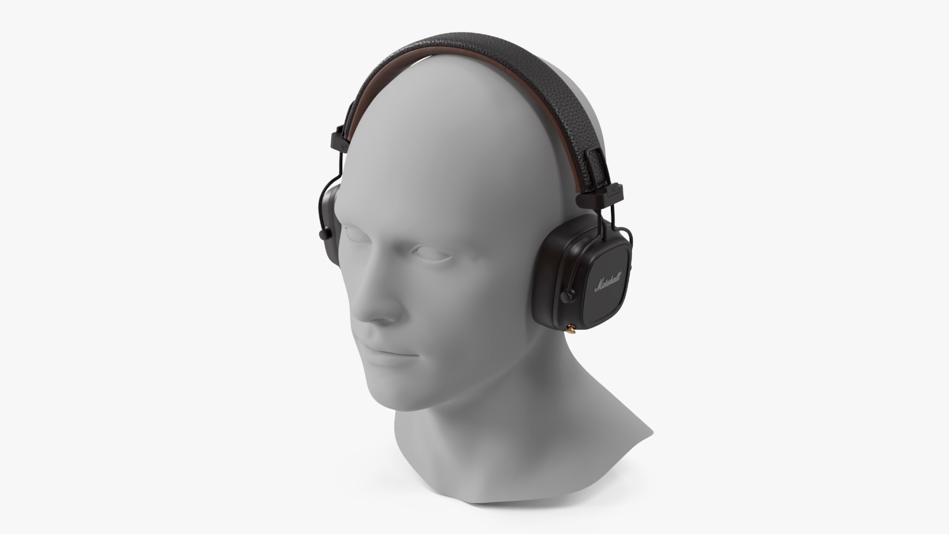 Marshall Headphones on Mannequin Bust 3D model preview