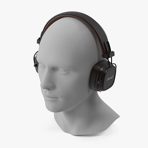 3D Marshall Headphones on Mannequin Bust