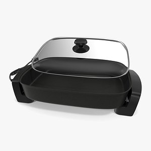3d electric skillet glass cover model