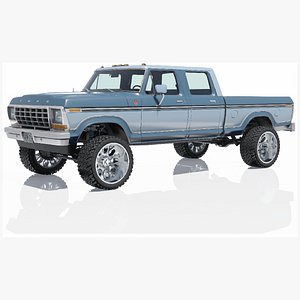 3D Ford F-250 Crew Cab 1978 with Detailed Interior