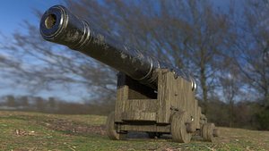 3D 36 Pounder Iron Naval Cannon