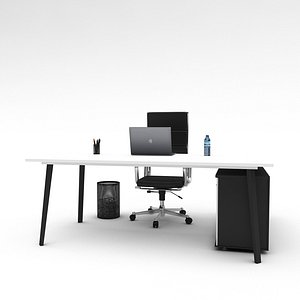 3D model office work and meeting table 01